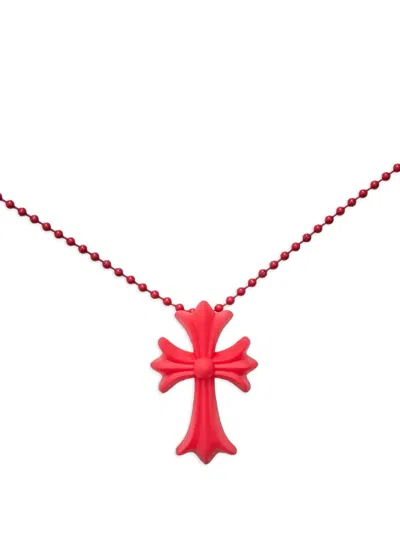 Chrome Hearts Cross-pendant Necklace In Red