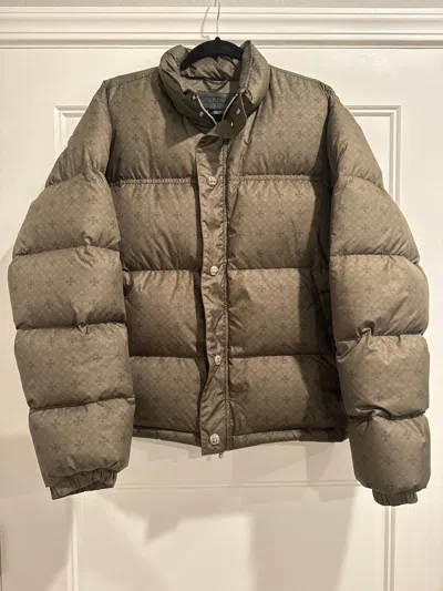 Pre-owned Chrome Hearts Cross Plus All Over Olive Puffer Jacket