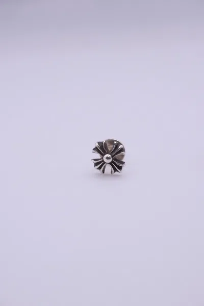 Pre-owned Chrome Hearts Cross Plus Earring In Silver