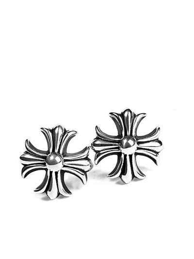 Chrome Hearts Cross Plus Earrings In Metallic