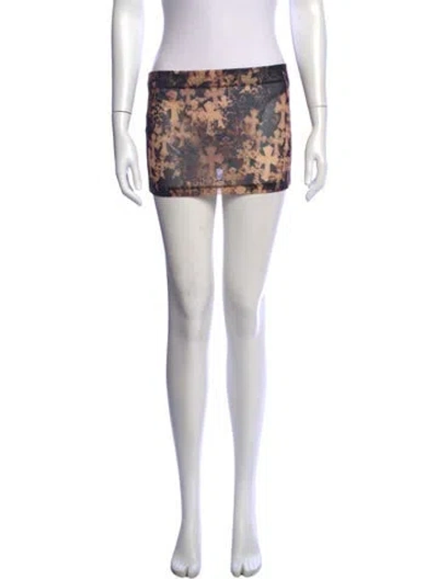 Pre-owned Chrome Hearts Cross Print Mini Skirt In Black/neutrals
