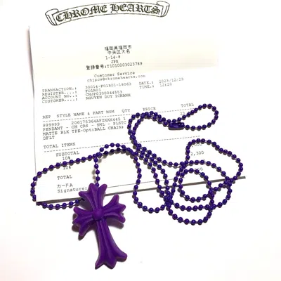 Pre-owned Chrome Hearts Cross Silicone Necklace ( Purple )