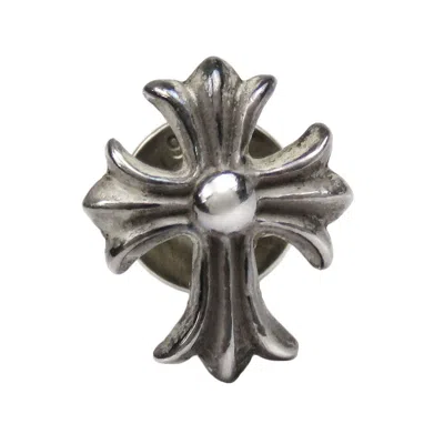 Pre-owned Chrome Hearts Cross Stud Earring In Silver