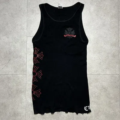 Pre-owned Chrome Hearts Cross Tank Top No Sleeve In Black