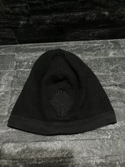 Pre-owned Chrome Hearts Cross Thermal Skull Cap Beanie In Black