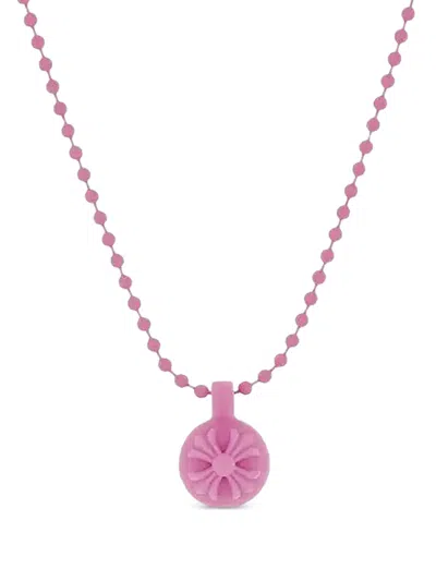 Chrome Hearts Crossball Charm Necklace In Pink