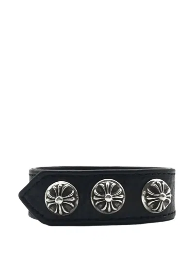 Chrome Hearts Cross-button Bracelet In Black
