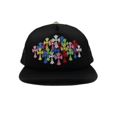 Pre-owned Chrome Hearts Crosses Trucker Hat In Black