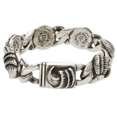 Pre-owned Chrome Hearts Crow Bracelet In Silver