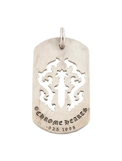 Pre-owned Chrome Hearts Cut-out Dagger Dog Tag Pendant In Multicolor