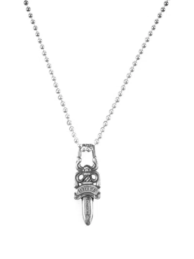 Chrome Hearts Dagger Ball-chain Pendant Necklace In Silver
