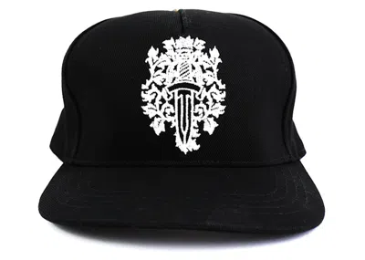 Pre-owned Chrome Hearts Dagger Denim Baseball Hat In Black/white