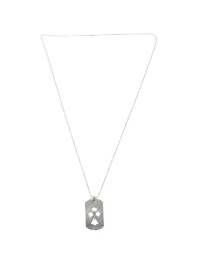 Chrome Hearts Dagger Dog Tag Pendant Necklace In Metallic