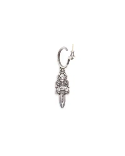 Chrome Hearts Dagger Hoop Single Earring In Silver