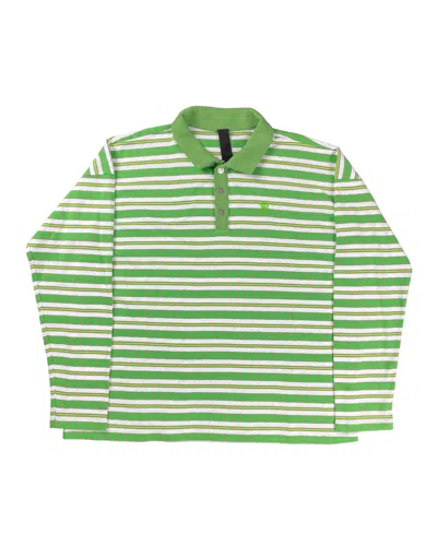 Pre-owned Chrome Hearts Dagger Knit Plus Striped Silver Button Polo Teens From Mars In Green