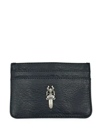Chrome Hearts Dagger Leather Cardholder In Purple