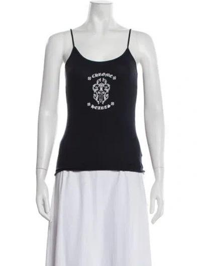 Pre-owned Chrome Hearts Dagger Logo Graphic Print Top In Blue