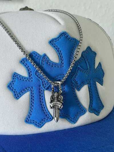 Pre-owned Chrome Hearts Dagger Pendant Necklace In Silver