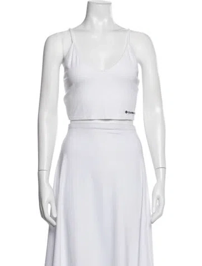 Pre-owned Chrome Hearts Dagger Scoop Neck Crop Top In White