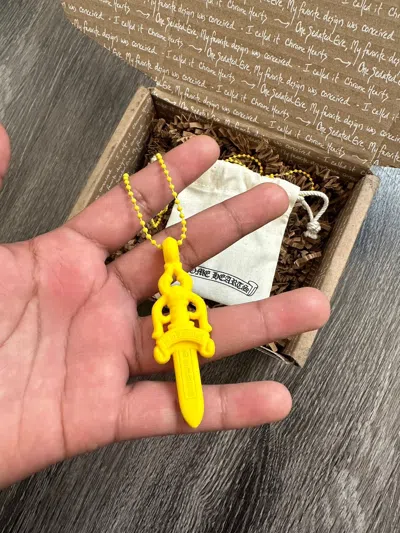 Pre-owned Chrome Hearts Dagger Silicon Necklace With Ball Chain In Yellow