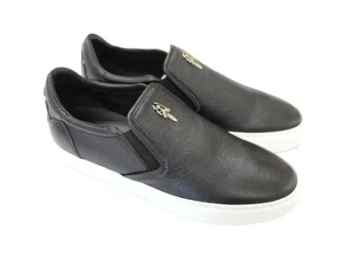 Pre-owned Chrome Hearts Dagger Slip On V2 Leather Sneakers In Black/white