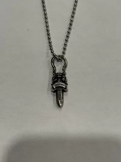 Pre-owned Chrome Hearts Dagger Zipper Pendant Ball Chain Necklace 925 In Silver