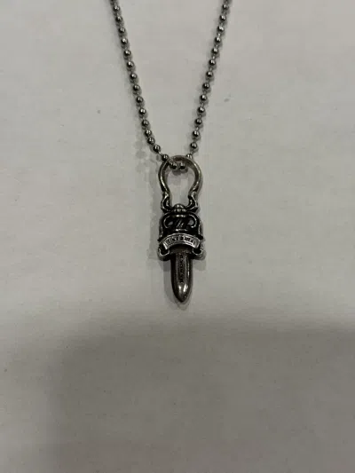 Pre-owned Chrome Hearts Dagger Zipper Pendant Ball Chain Necklace 925 In Silver
