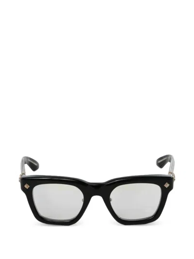 Chrome Hearts Dagger-plaque Square-frame Glasses In Black