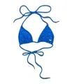 Chrome Hearts Dark-patterned Lace-up Bikini Top In Blue