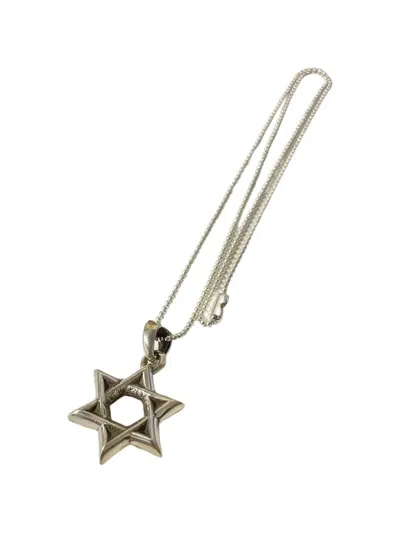 Chrome Hearts David's Star Pendant Necklace In Silver