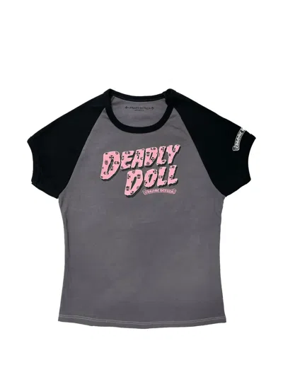 Chrome Hearts Deadly Doll Cropped T-shirt In Gray
