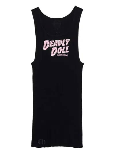 Chrome Hearts Deadly Doll Graphic Tank Top In Black