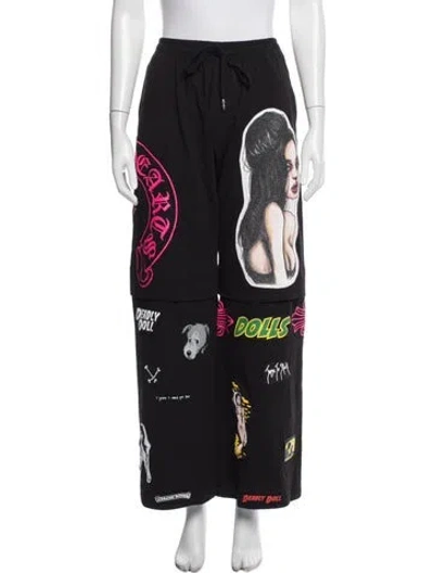 Pre-owned Chrome Hearts Deadly Doll Maxfield Exclusive Graphic Print Sweatpants W/ Tags In Black