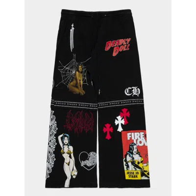 Pre-owned Chrome Hearts Deadly Doll Sweatpants In Black