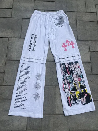 Pre-owned Chrome Hearts Deadly Doll Sweatpants In White