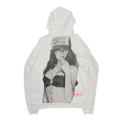 Pre-owned Chrome Hearts Deadly Doll Trucker Hooded Sweatshirt White