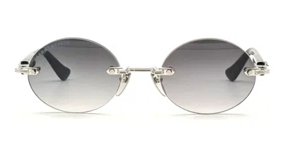 Chrome Hearts Deep Iii - Shiny Silver / Black Sunglasses In Gray