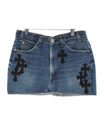 Chrome Hearts Denim Skirt In Blue