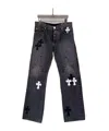 Chrome Hearts Denim Trousers With Belt Loops In Black