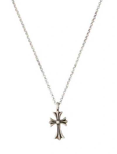 Pre-owned Chrome Hearts Diamond Ch Cross Pendant Necklace, 18" In Multicolor