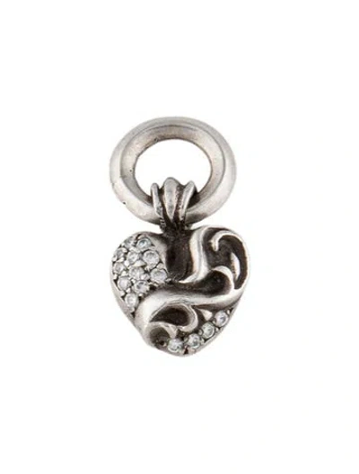 Pre-owned Chrome Hearts Diamond Heart Pendant Necklace, 0.75" In Multi