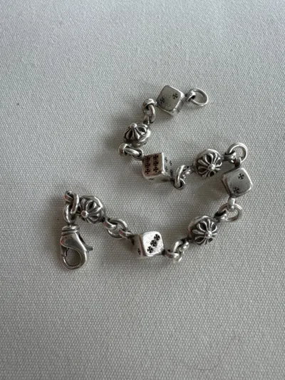 Pre-owned Chrome Hearts Dice Bracelet 7.5 Inch In Silver
