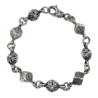 Pre-owned Chrome Hearts Dice Crossball Bracelet (.925 Silver)