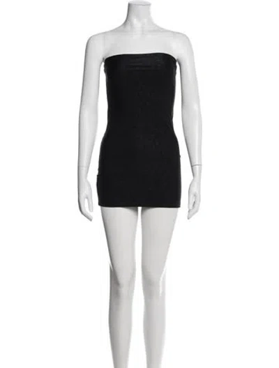 Pre-owned Chrome Hearts Dipped In Blue Mini Dress In Black