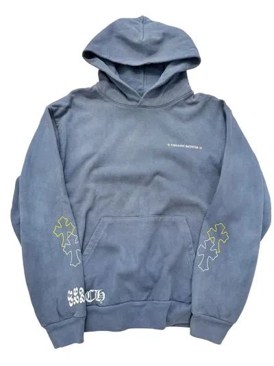 Pre-owned Chrome Hearts Drake Clb Miami Exclusive Overdyed Cross Hoodie In Blue