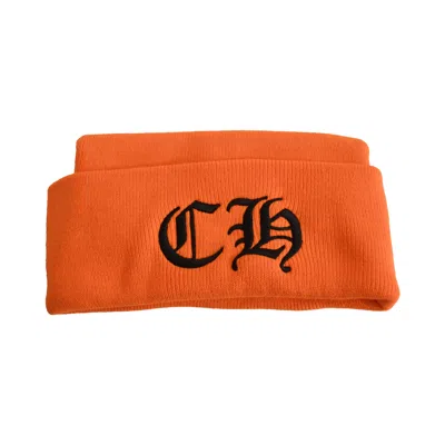 Chrome Hearts Embroidered Ch Logo Beanie Black Orange