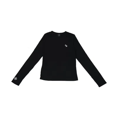 Chrome Hearts Embroidered Ch Logo Cropped Knit Top Black In Xs