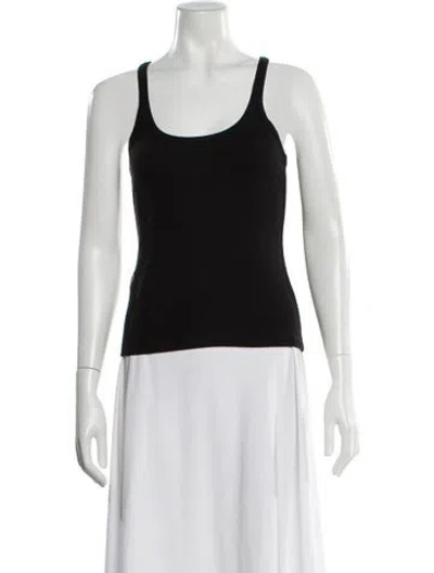 Pre-owned Chrome Hearts Embroidered Cross Scoop Neck Top In Black