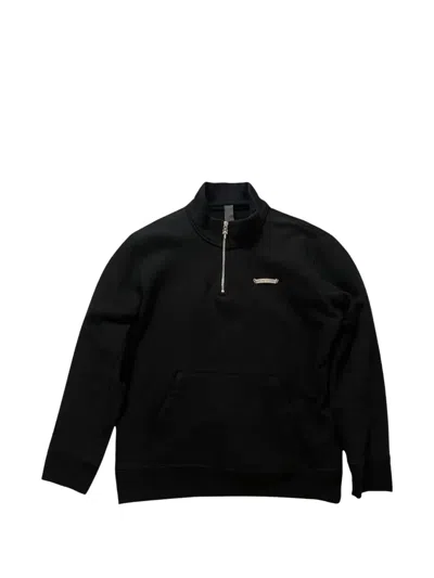 Chrome Hearts Embroidered Half-zip Sweatshirt In Black