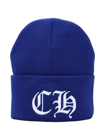 Chrome Hearts Embroidered Logo-patch Beanie In Blue
